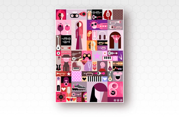 Pop Art Collage Of Different Images (vector)
