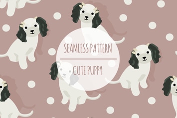 Cute Puppy – Seamless Pattern