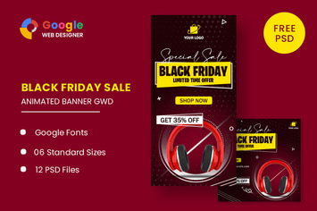 Black Friday Sale Product HTML5 Banner Ads GWD