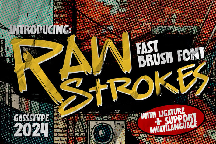 Raw Strokes - Fast Brush Font