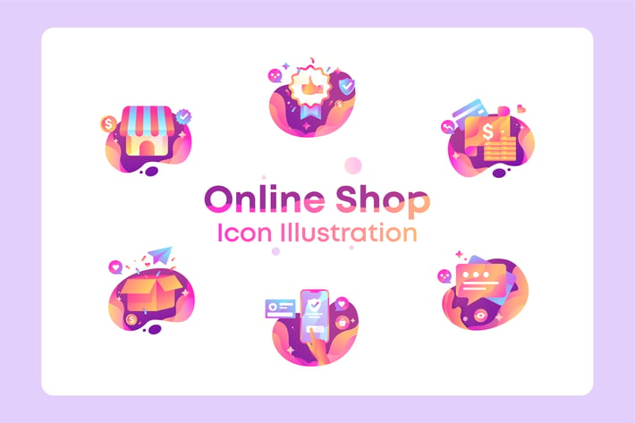Online Shop, Ecommerce Icon Illustration
