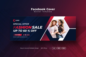 Online Fashion Sale Facebook Cover Template