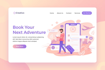 Book Your Next Adventure, Traveling Landing Page