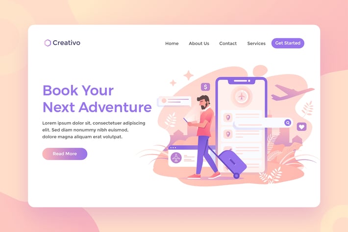 Book Your Next Adventure, Traveling Landing Page