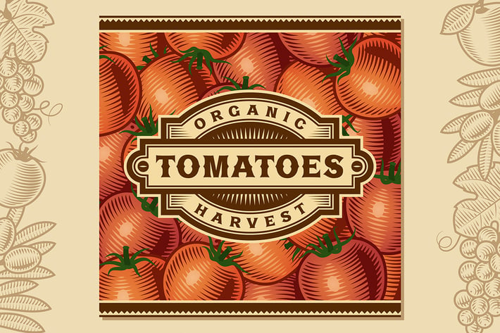 Retro Tomato Harvest Label