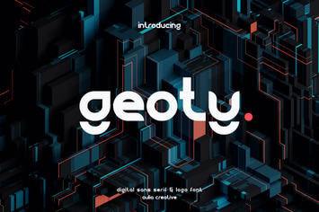 Geoty - Modern Display Digital Logo Typeface