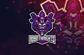 Robot Knight Esport Logo Template