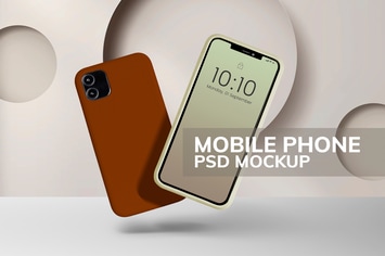 Mobile phone case mockups set 