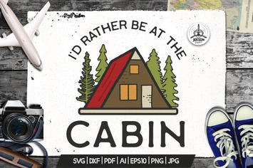 Camp Vector Patch - Cabin Adventure Retro Logo