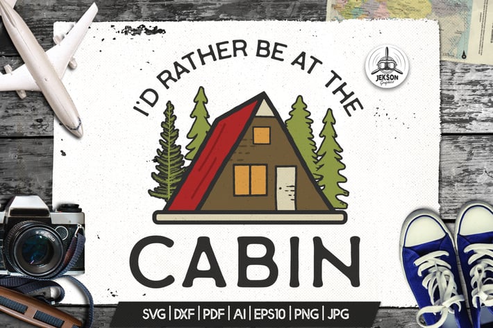 Camp Vector Patch - Cabin Adventure Retro Logo