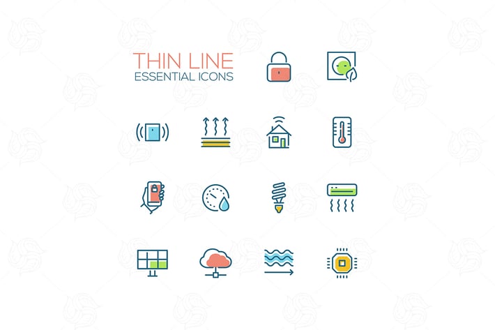 Smart House - Thin Single Line Icons Set