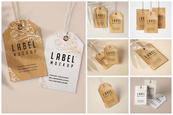 Kraft Label Tag Mockup Set