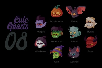 Cute Ghosts - Illustration Sets