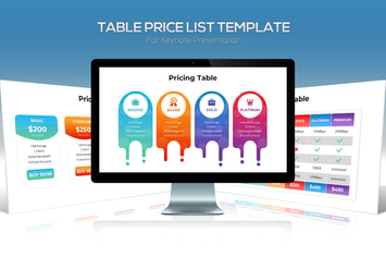 Table Price List for Keynote Template