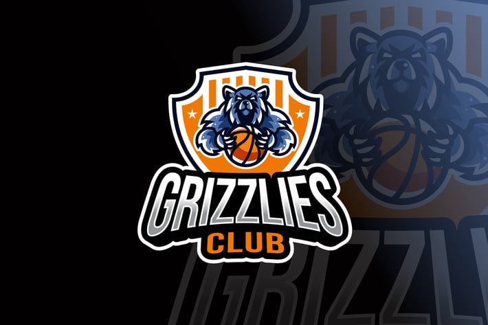 Grizzlies Basketball Logo Template