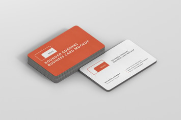 Business Card Mockup Stack Round Corners
