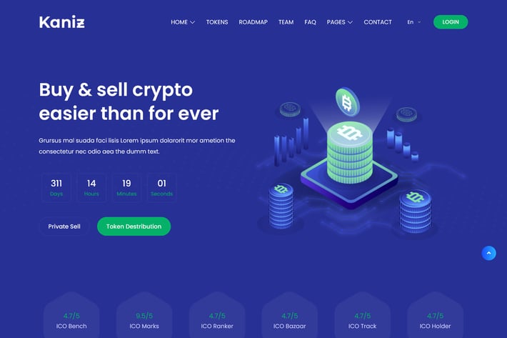 Kaniz - Bitcoin & Cryptocurrency HTML Template