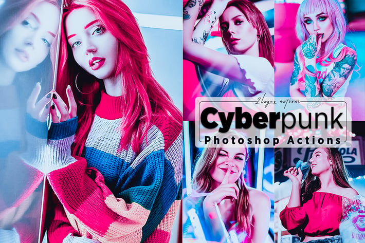 Cyberpunk Portrait Photoshop Actions