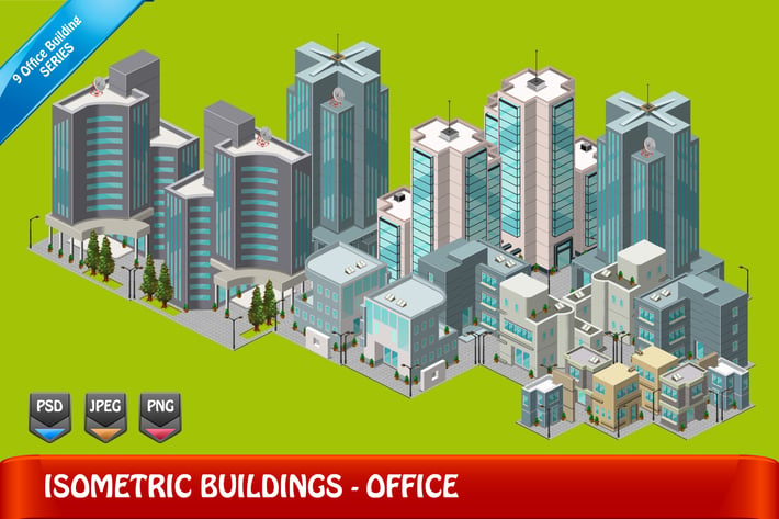 Isometric Building - Set 9 Office