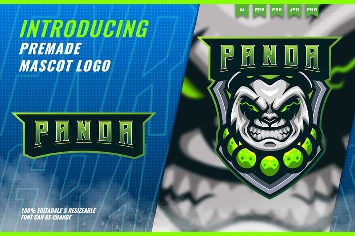 Panda Monk - Mascot Esport Logo Template