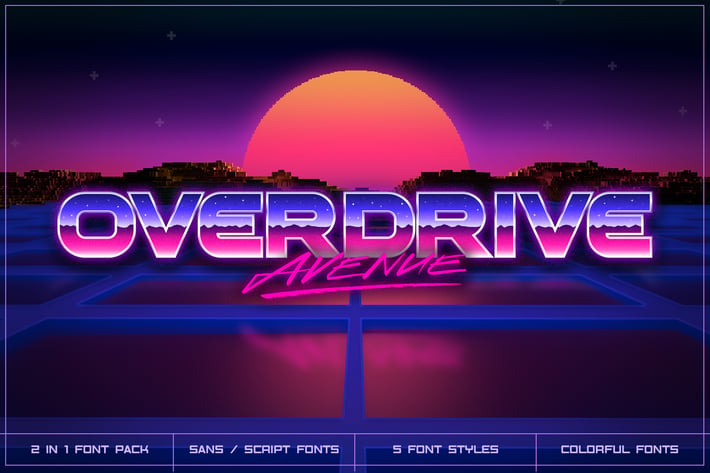 Overdrive Avenue – 2 in 1 Retro Wave Font