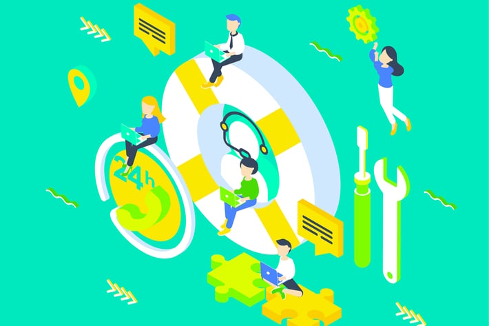 Technical Support Isometric Illustration