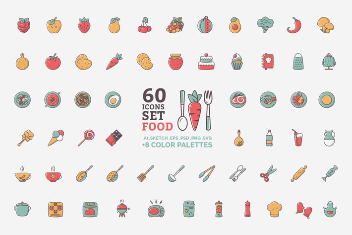Foodly Illustrative Icon Set
