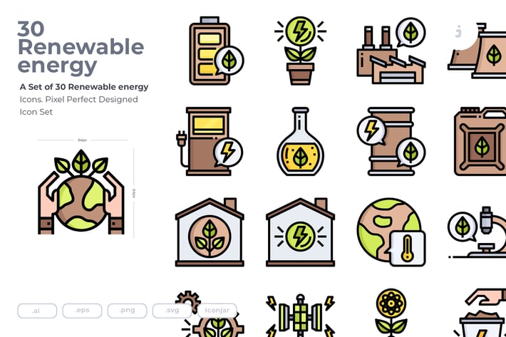 30 Renewable energy Icons