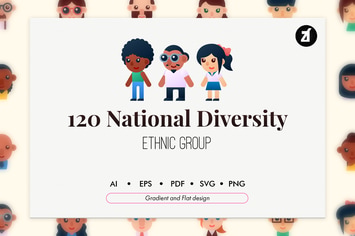 120 National diversity avatar pack