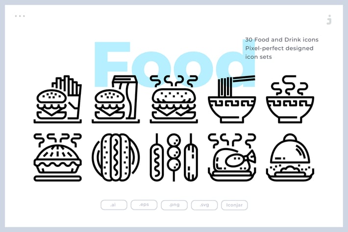 30 Food and Drink Icons