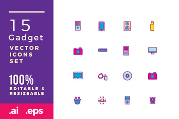 15 Gadget vector icons