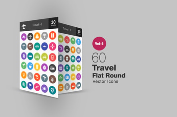 60 Travel Glyph Multicolor BG Icons