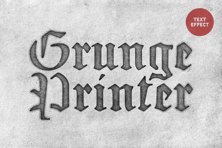 Grunge Printer Text & Logo Effect