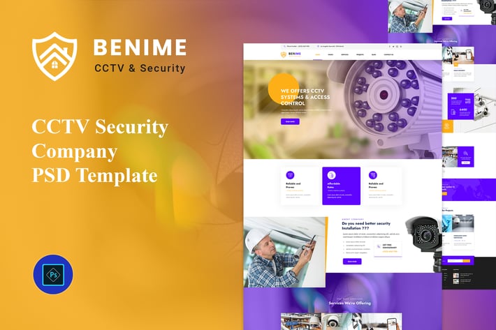 Benime - CCTV Surveillance Service PSD Template