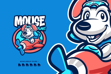 Mouse Plant Cartoon Mascot Business Logo