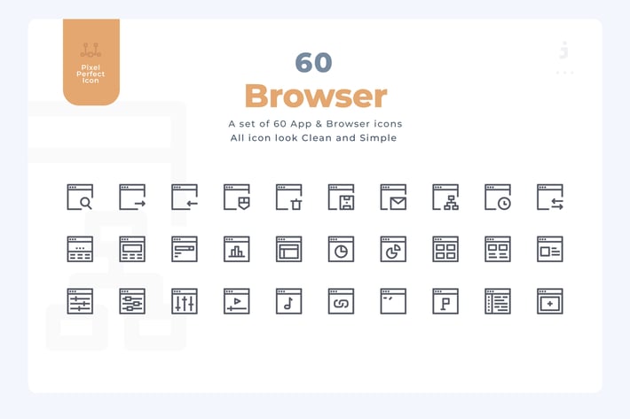 60 App and Browser Icons - Material Icon