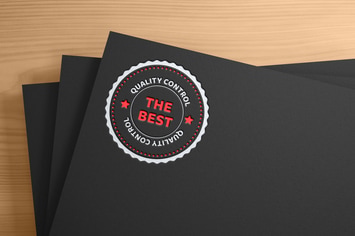 Textured logo on black paper - mockup template