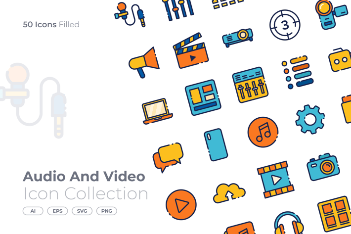 Audio and Video Filled Icon