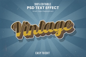 Vintage Retro 3D Text Effect 
