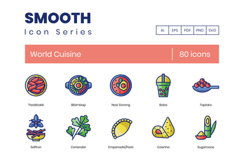 80 World Cuisine Icons