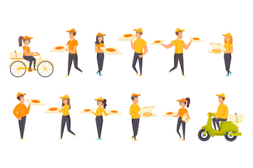 Pizza Delivery Peopel Character Situation