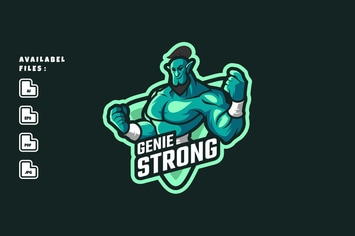 Genie Strong Logo Mascot