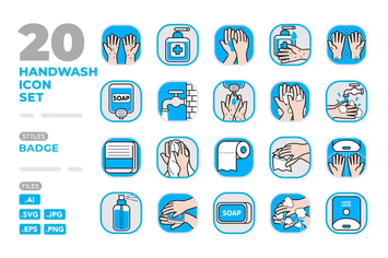 Handwash Icon Set (Badge)
