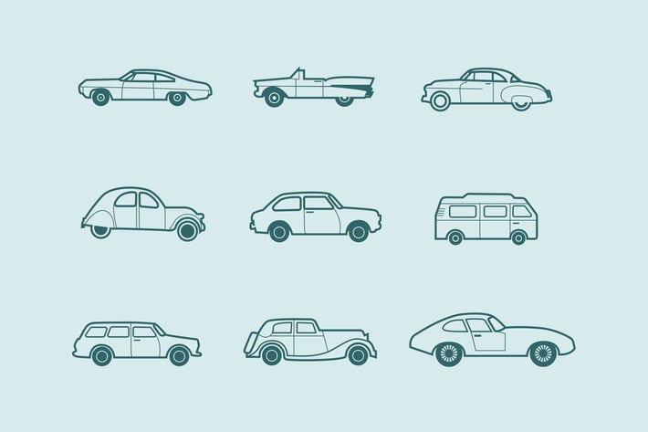 9 Classic and Retro Car Icons