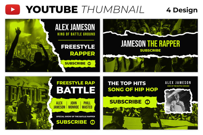 Hip Hop Rap Beat Youtube Thumbnail Template