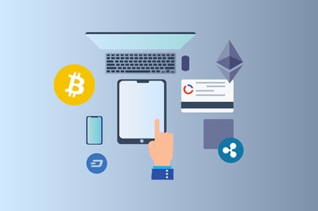 Cryptocurrency Payment 2D Illustration 