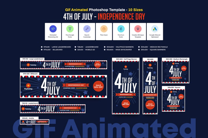 GIF Banners - 4th Of July Banners Ad