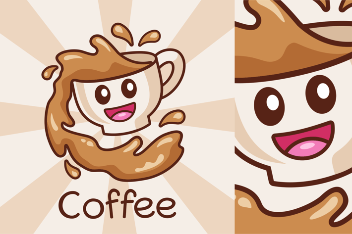 Cartoon Coffee Cup Splash 