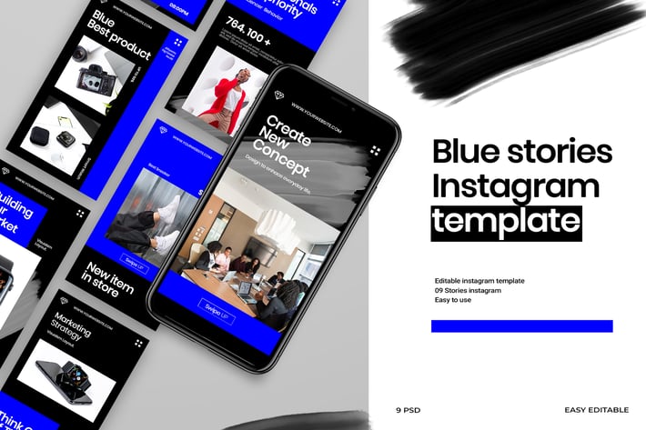 Blue - Stories Instagram Template