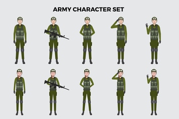 Army Character Set – Illustrations